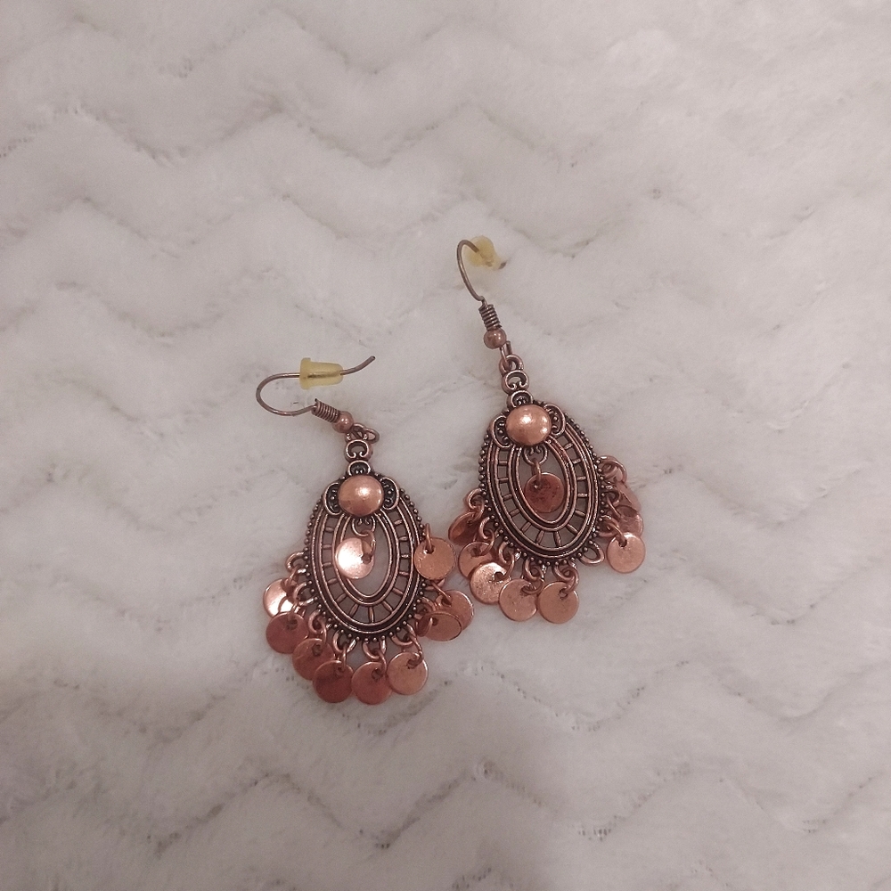 Elegant Copper Chandelier Earrings
